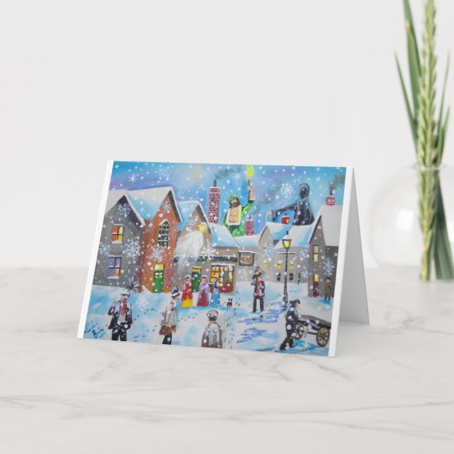 Cartes Pour Fêtes Annuelles a Christmas Carol Scrooge and the three ghosts (Devant)