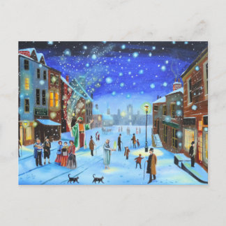 Cartes Pour Fêtes Annuelles A Christmas Carol Scrooge Winter street scene Holi