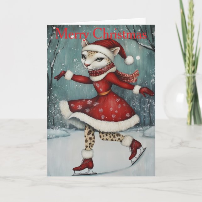 Cartes Pour Fêtes Annuelles A Cougar Ice Skating (Devant)