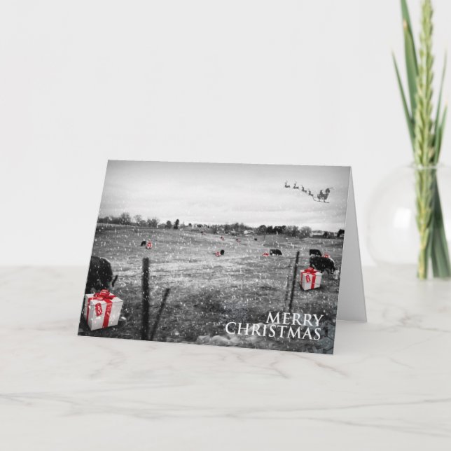 Cartes Pour Fêtes Annuelles A Cow's Christmas (Devant)