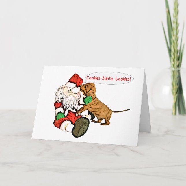 Cartes Pour Fêtes Annuelles A Dachshund Christmas wish (Devant)