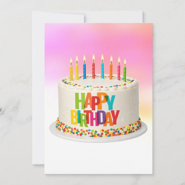 Cartes Pour Fêtes Annuelles A Festive Birthday Cake ("Sprinkles, candles, and celebration")