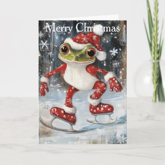 Cartes Pour Fêtes Annuelles A Frog Ice Skating