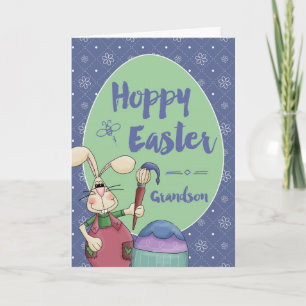Cartes Pour Fêtes Annuelles À Grandson, Hoppy Easter Bunny Artist pinceau