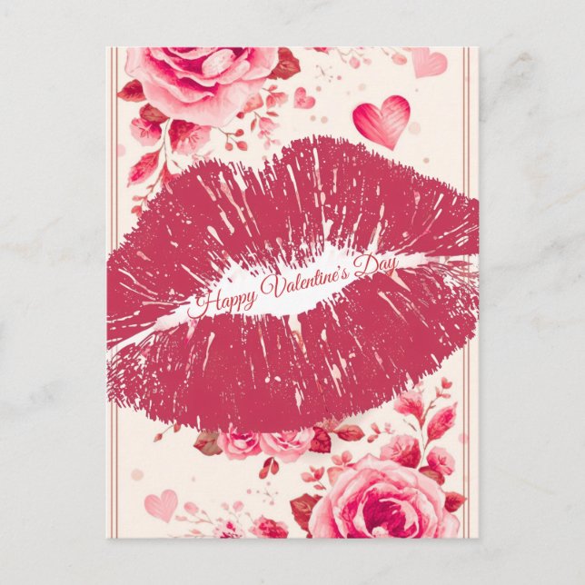 Cartes Pour Fêtes Annuelles A Kiss For You on a Valentine's Day (Devant)