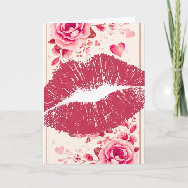 Cartes Pour Fêtes Annuelles A Kiss For You on a Valentine's Day (Devant)