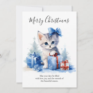 Cartes Pour Fêtes Annuelles A Kitten's Snowy Christmas Gift