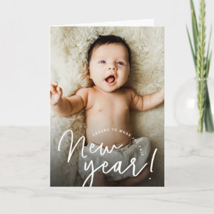 Cartes Pour Fêtes Annuelles À la joie de la nouvelle année bébé photo naissanc