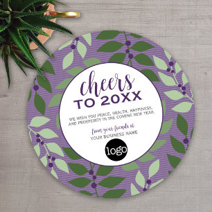 Cartes Pour Fêtes Annuelles À la nouvelle année - Violet et vert