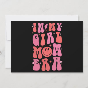 Cartes Pour Fêtes Annuelles À l'ère de ma fille et maman Rétro Groovy Fête des