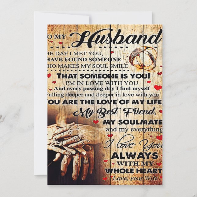 Cartes Pour Fêtes Annuelles À ma conception de mari | Lettre d'amour Cadeau à  (Devant)