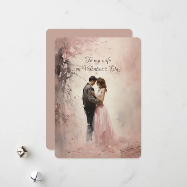 Cartes Pour Fêtes Annuelles À ma femme Salutations de la Saint-Valentin (Devant/Arrière en situation)