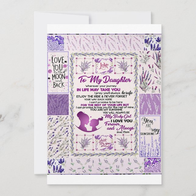 Cartes Pour Fêtes Annuelles À ma fille, ma petite fille, je t'aime pour toujou (Devant)