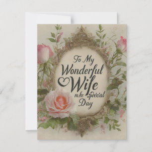 Cartes Pour Fêtes Annuelles "À ma merveilleuse femme lors de sa journée spécia