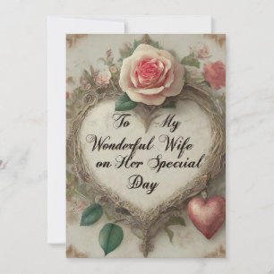 Cartes Pour Fêtes Annuelles "À ma merveilleuse femme lors de sa journée spécia