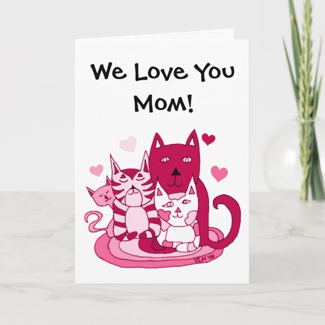 Cartes Pour Fêtes Annuelles À maman des chats Saint-Valentin (Devant)