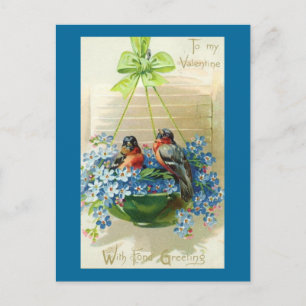 Cartes Pour Fêtes Annuelles À mes oiseaux de Saint Valentin en fleurs