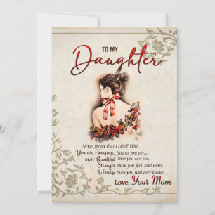 Cartes Pour Fêtes Annuelles À Mon Cadeau Fille, Lettre D'Amour Fille Et Maman
