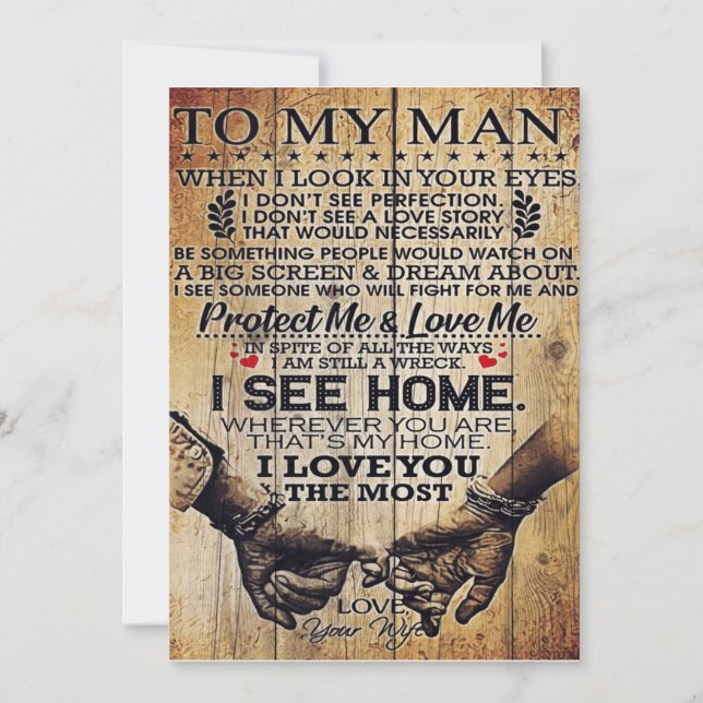 Cartes Pour Fêtes Annuelles À mon cadeau mari | Lettre spéciale au mari (Devant)