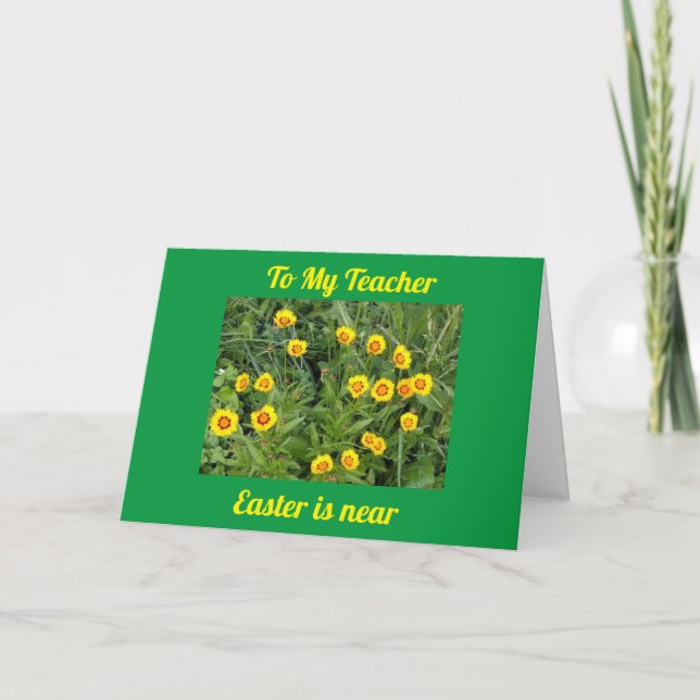 CARTES POUR FÊTES ANNUELLES À MON **ENSEIGNANT** À PÂQUES (Devant)