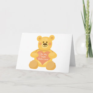 Cartes Pour Fêtes Annuelles À mon épouse avec l'ours d'amour