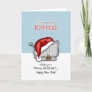 Cartes Pour Fêtes Annuelles À mon merveilleux petit ami - Chat Christmascard