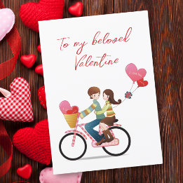 Cartes Pour Fêtes Annuelles À Mon Vélo Valentine Couple