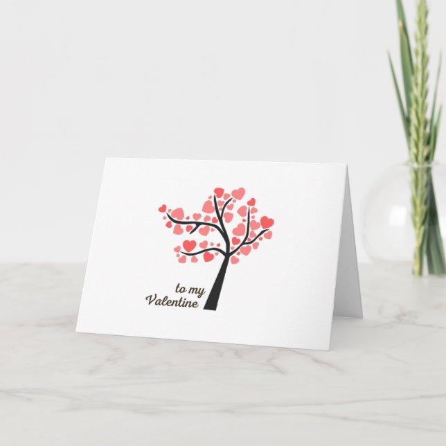 Cartes Pour Fêtes Annuelles À My Valentine - Nature Heart Tree Design moderne (Devant)
