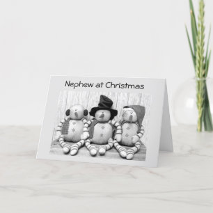 CARTES POUR FÊTES ANNUELLES À *NEPHEW* À NOËL DE CUTE SNOWMEN
