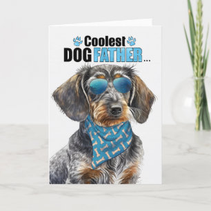 Cartes Pour Fêtes Annuelles À poils durs Dachshund Coolest Papa Jamais Fête de