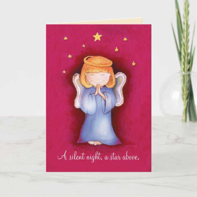 Cartes Pour Fêtes Annuelles "A silent night christmas angel greeting card (Devant)