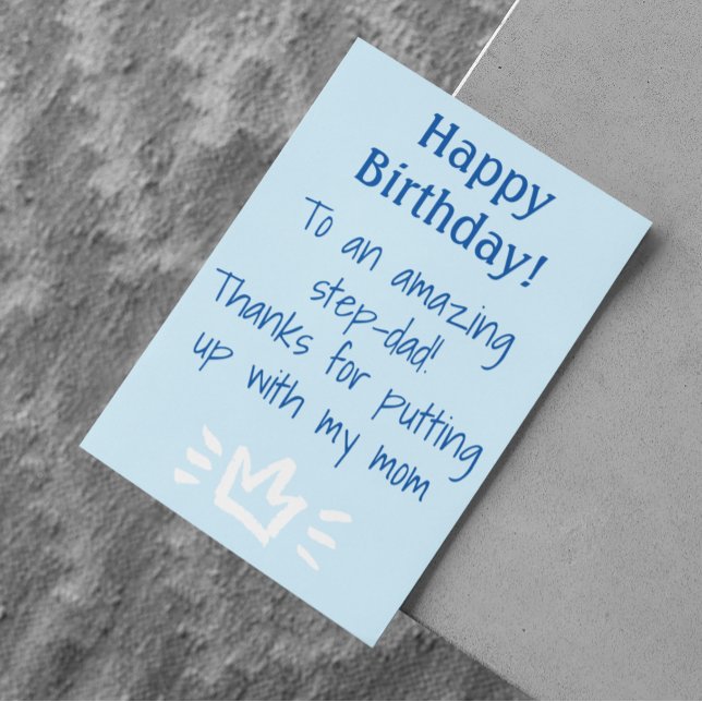 Cartes Pour Fêtes Annuelles À Step-Papa Drôle Joyeux Anniversaire (Créateur téléchargé)