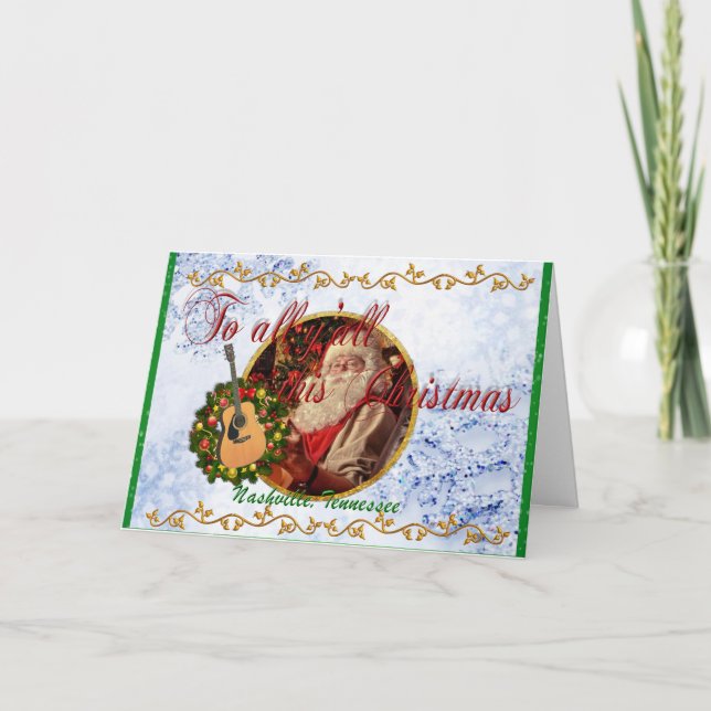 Cartes Pour Fêtes Annuelles À tous vous ce Noël de Nashville (Devant)