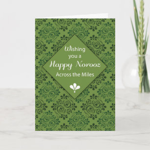 Cartes Pour Fêtes Annuelles À travers les miles, motif vert, joyeux Norooz