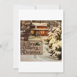 Cartes Pour Fêtes Annuelles A Very Merry Christmas Classic Traditional Winter