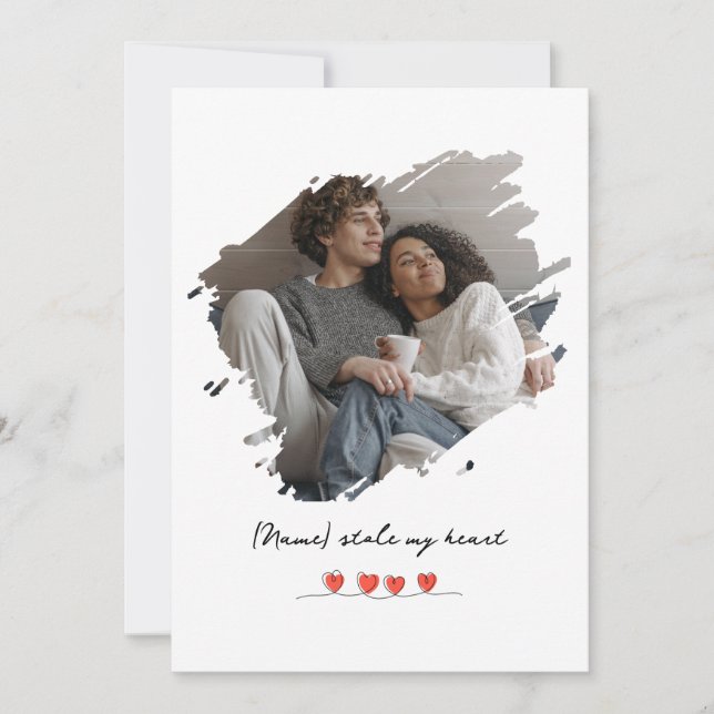 Cartes Pour Fêtes Annuelles A volé mon cœur Saint-Valentin Photo Personnalisée (Devant)