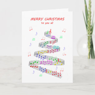 Cartes Pour Fêtes Annuelles À vous tous Partition Musique avec Stave Noël