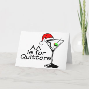 Cartes Pour Fêtes Annuelles AA est pour Quitters Christmas Martini