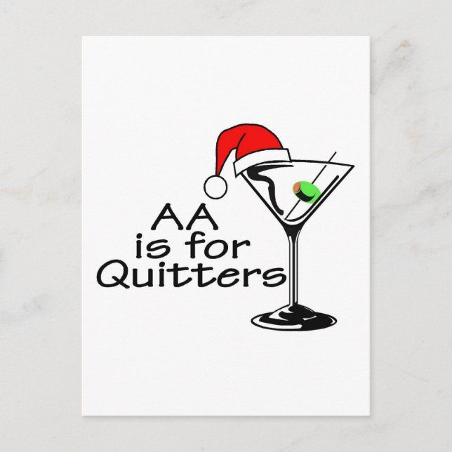 Cartes Pour Fêtes Annuelles AA est pour Quitters Christmas Martini (Devant)