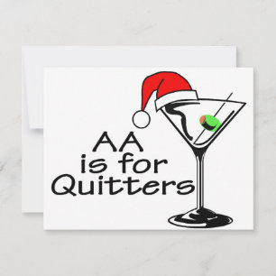 Cartes Pour Fêtes Annuelles AA est pour Quitters Christmas Martini