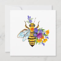 Abeille à fleurs avec plantes sauvages