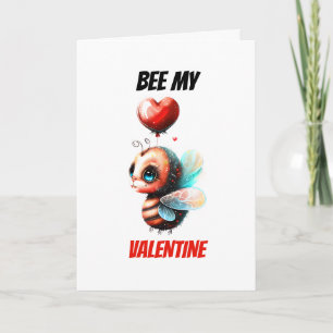 Cartes Pour Fêtes Annuelles Abeille   Bee my Valentine mignonne miel bee pun