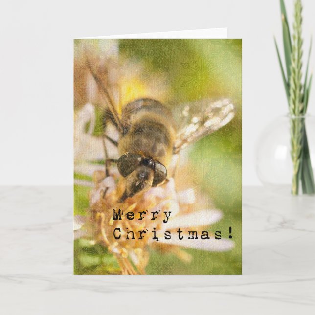 Cartes Pour Fêtes Annuelles Abeille Joyeux Un Miel Abeille Noël (Devant)