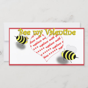Cartes Pour Fêtes Annuelles Abeilles de dessin animé "Sois mon Valentin" Cadre