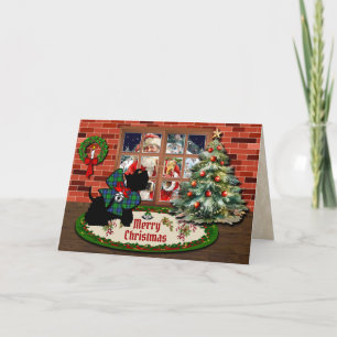 Cartes Pour Fêtes Annuelles Abercrombie Scottie & Père Noël avec Crest Personn