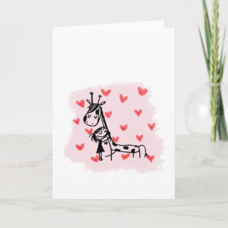 Cartes Pour Fêtes Annuelles abondance d'a de coeurs de l'étreinte W de girafe