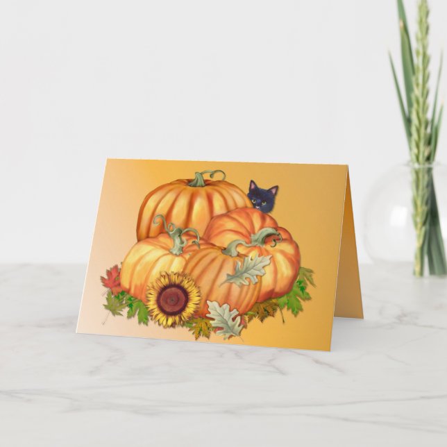 Cartes Pour Fêtes Annuelles Abondance d'automne (Devant)
