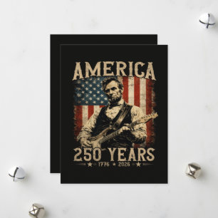 Cartes Pour Fêtes Annuelles Abraham Lincoln Jouant de la Guitare 4 Juillet