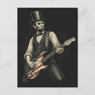 Cartes Pour Fêtes Annuelles Abraham Lincoln Rock Guitar American Flag