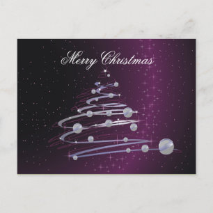 Cartes Pour Fêtes Annuelles Abstract Christmas Tree On Purple Postcard